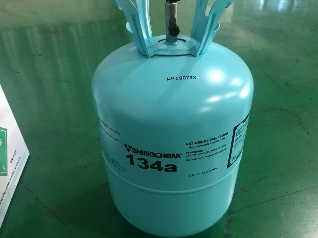 99.9% Purity 13.6kg/30lbs Disposable Cylinder Refrigeration 134A Refrigerant Gas R134A