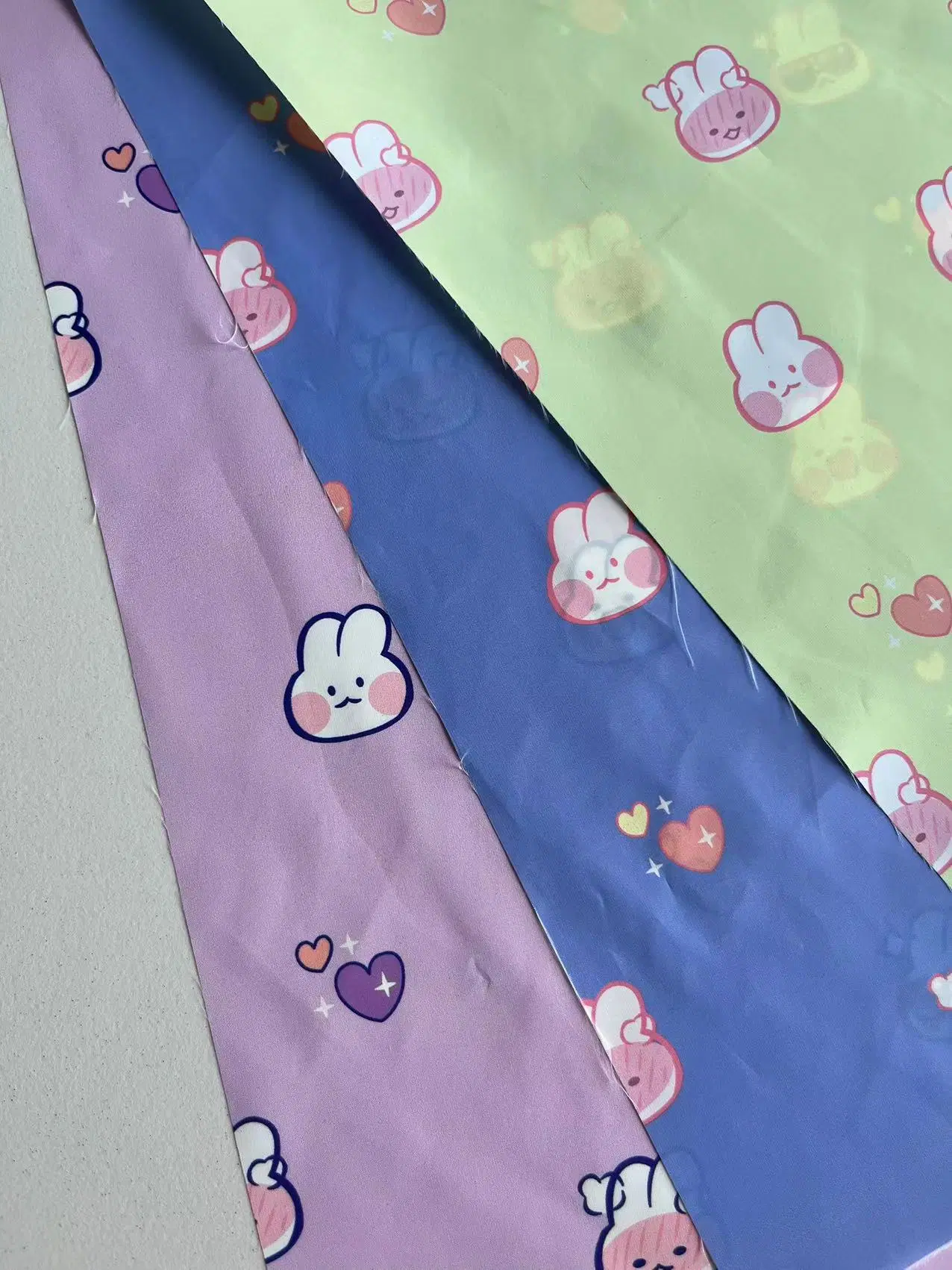 Digital Lovely Rabbit Printed Polyester Taffta Fabric for Kids