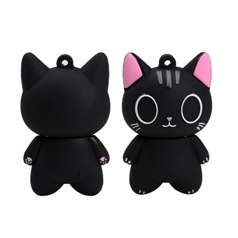 Cartoon Black Pet Cat Artículos promocionales USB Drive USB Stick Unidad flash USB para regalo