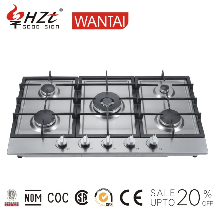 Hot Sell Model 5 Sabaf Burner Built-in Durable Gas Hob Cooker Gas Stove, Gas Kitchen Appliance