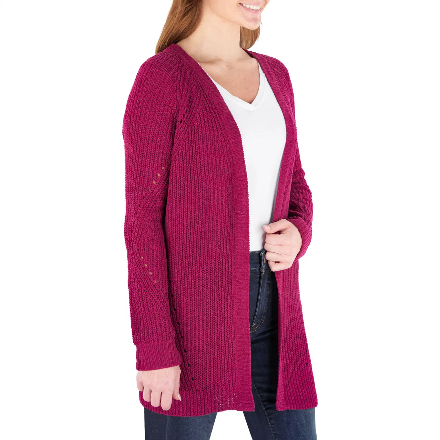 2023 Venta al por mayor rojo señoras Oversize Buttoned frente abierto suéter de manga larga y tejidos de chenilla Knit Cardigan para las mujeres ropa ropa de moda Shein Women Sweater