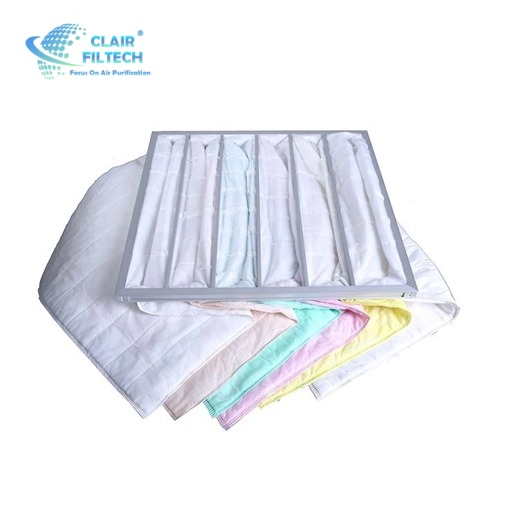 Large Dust Holding Primary/Medium Efficiency Dust Bag Air Filter Multi Pocket Filter Bag for Ventilation System