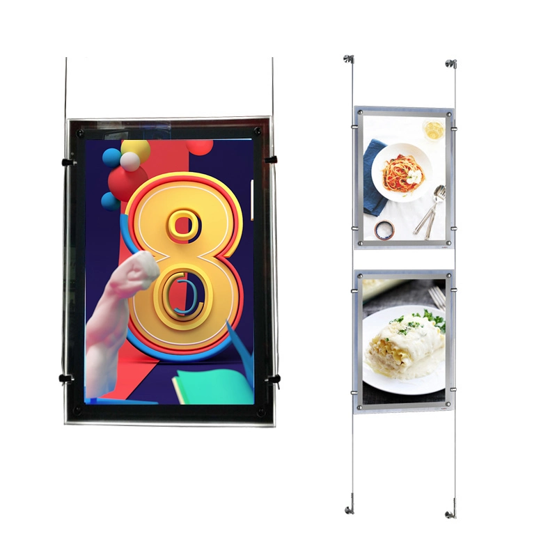 Suspended Hanging Acrylic Crystal Multi Screens Real Estate Agent LED/LCD Window A3 A4 Advertising Digital Display