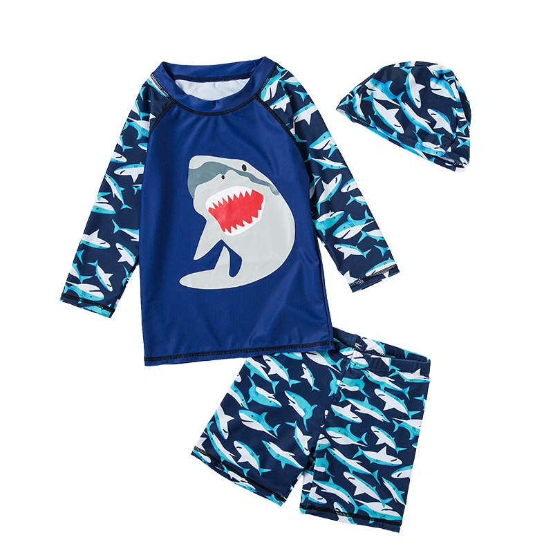 Shorts bebê Shark Imprimir Upf50 Crianças Swimsuit da Piscina separada Suit para menino roupa de banho Toddler Boys moda praia