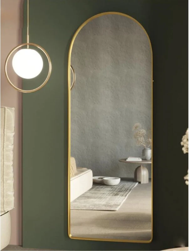 Modern Arched Aluminium Alloy Full-Length Mirror with Stand