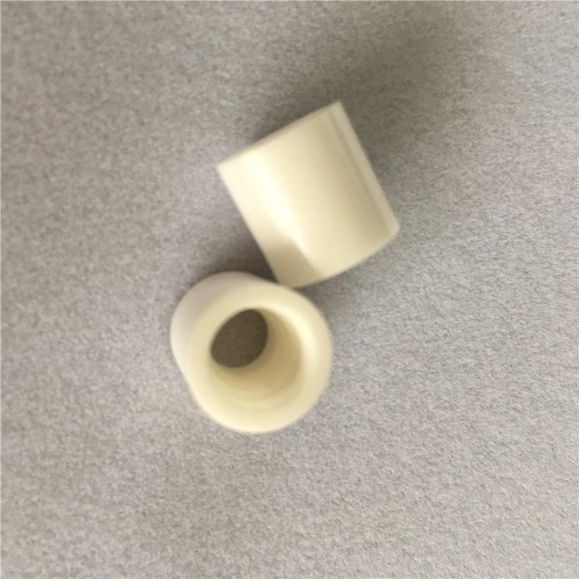 Factory Supply High Hardness White Glazed Zr02 Structural Parts Zirconia Ceramic Insulating Sleeve with Flange