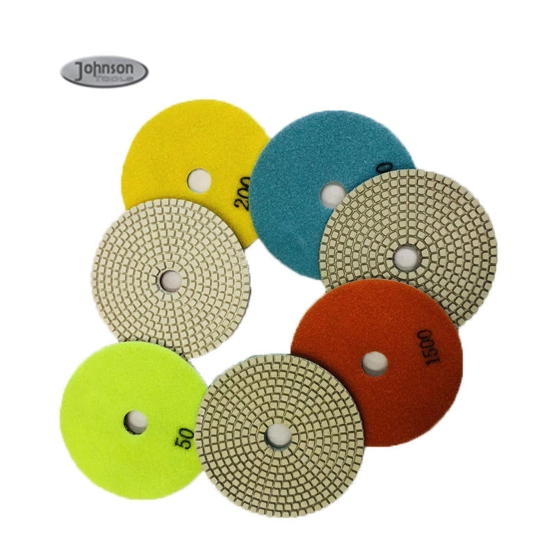 Premium 5 Inch White 7step Diamond Polishing Pads for Granite Countertops