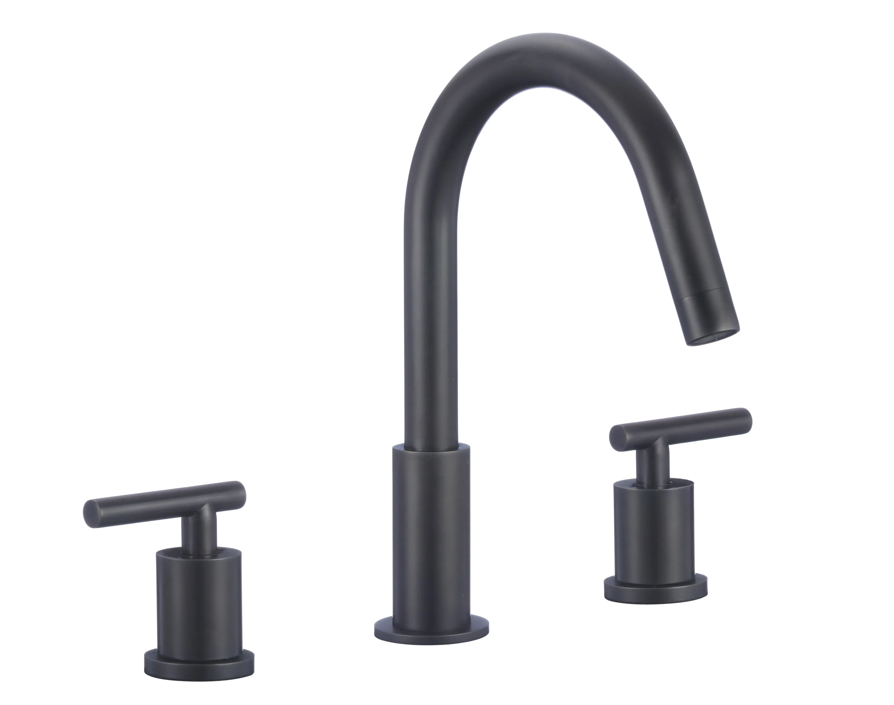 Saque el grifo de cocina de latón de pulverización Mezclador de lavabo Color Negro mate plateado Hj-82h33-MB