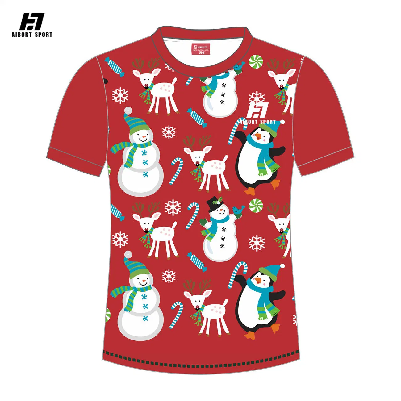 Aibort Wholesale/Supplier Custom Christmas T-Shirts Children and Santa Claus T-Shirts 3D Printed Anime Christmas Eve T-Shirts