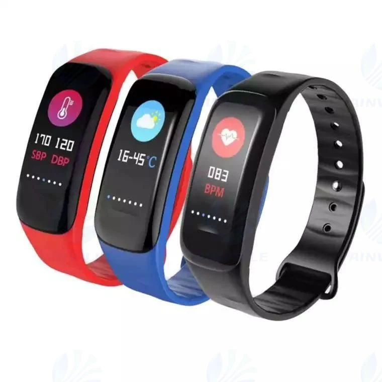 Bracelet intelligent de fitness C1plus avec fréquence cardiaque et tension artérielle, rappel d'appel, étanche, podomètre.