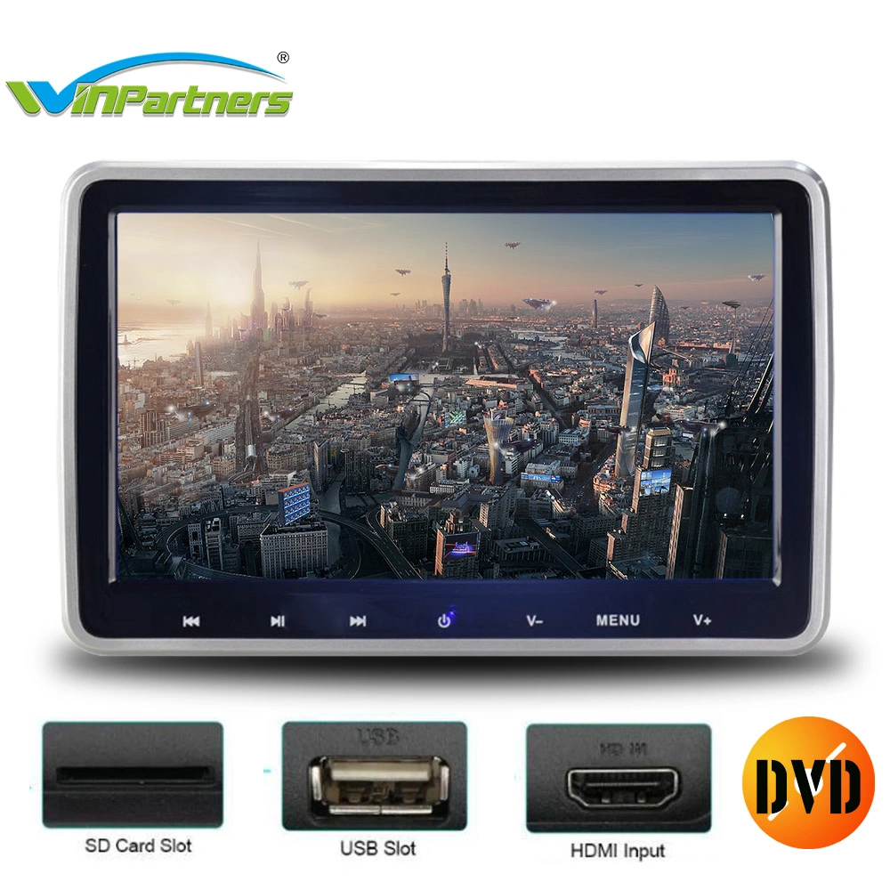 مشغل DVD للوسائط المتعددة للسيارة بحجم 10.1 بوصة مع إدخال HDMI