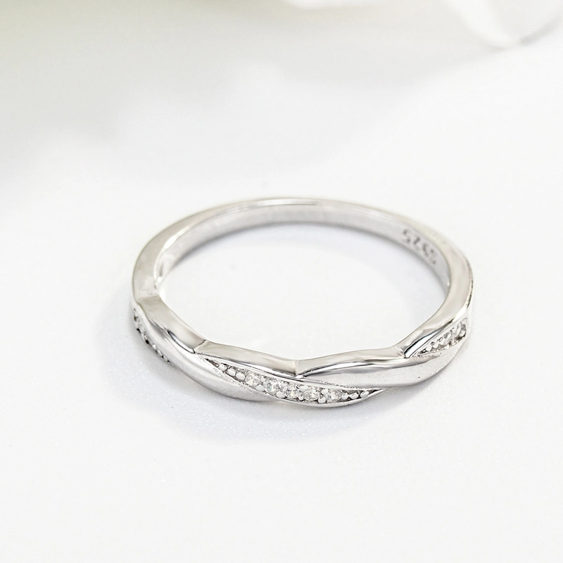 Wholesale/Supplier Sterling Silver Jewelry Simple Twist Ring for Man and Woman Valentine's Gift