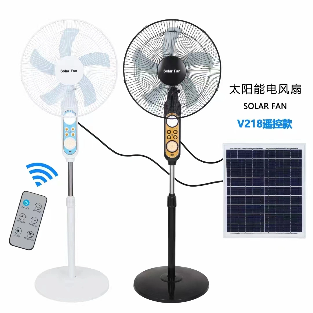 Solar Stand Fan Output Rechargeable Multi- Function Remote Controller Fans Solar Fan Light