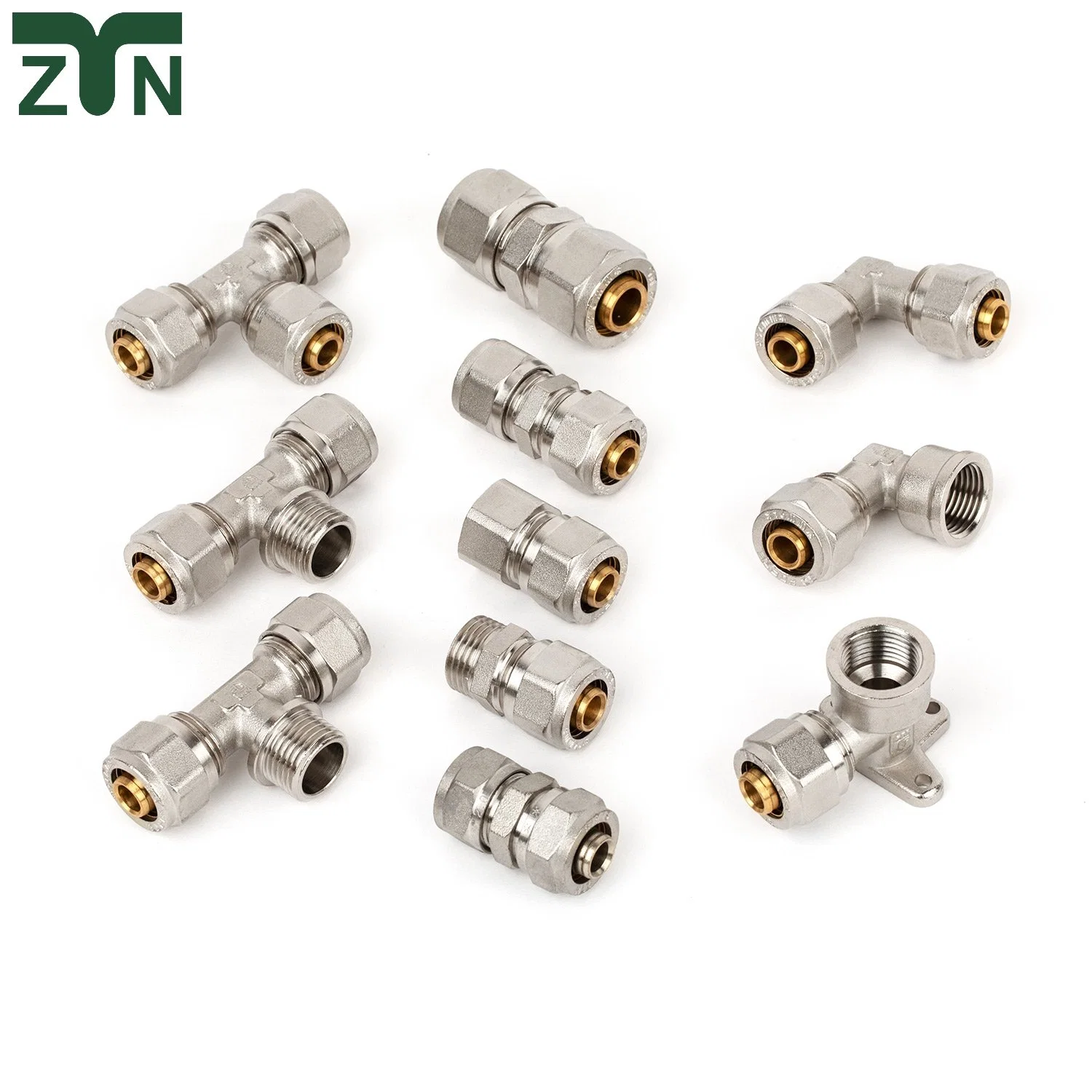 Combination & Joint Fittings Pipe Copper Connector Threaded Pipe Fitting Brass Compression Fitting