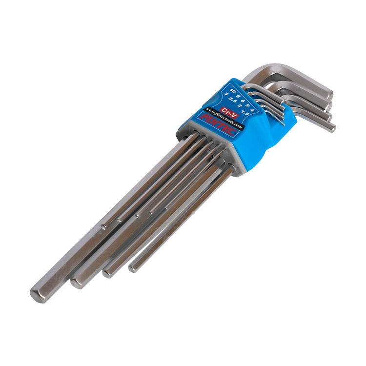 Fixtec 9PS Set CRV Chrome Plated Hex Key Wrench Hand Tools