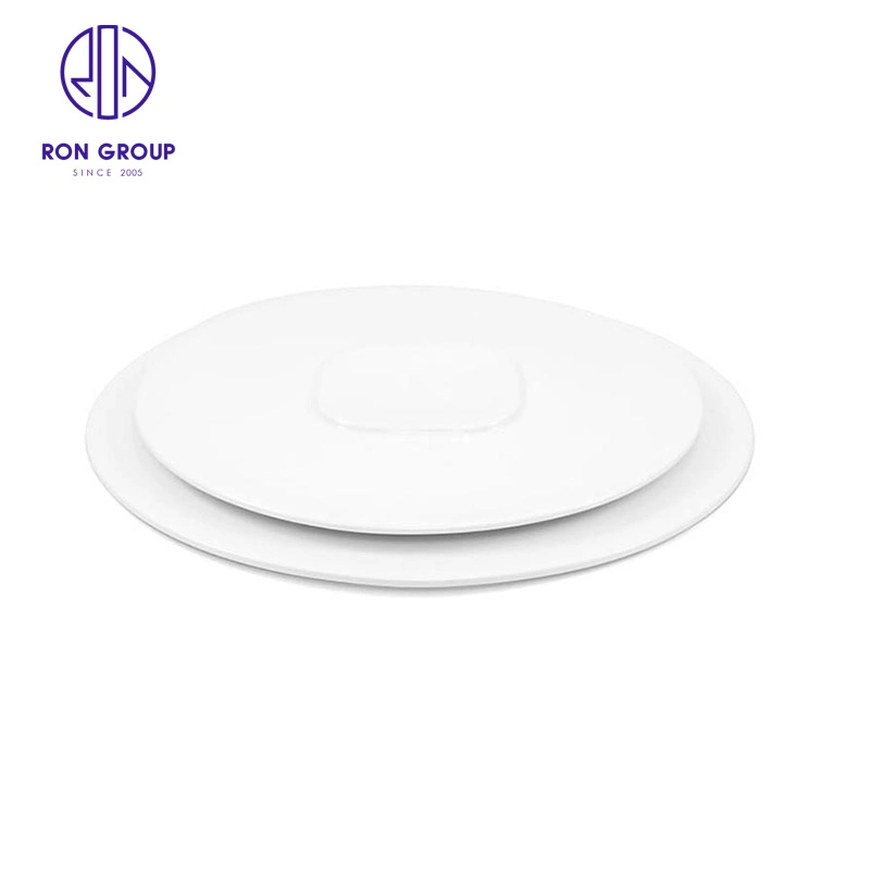 Pure White Hotel Creative Tableware Baili Round Nest Flat