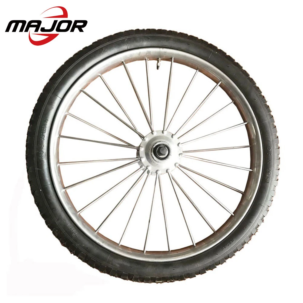 26 Inch Adult Bicycle Wheel Inflatable Rubber Tire with Steel Rim Cartfor Tool Butyl Rubber Inner Tyre Tubes Scrap