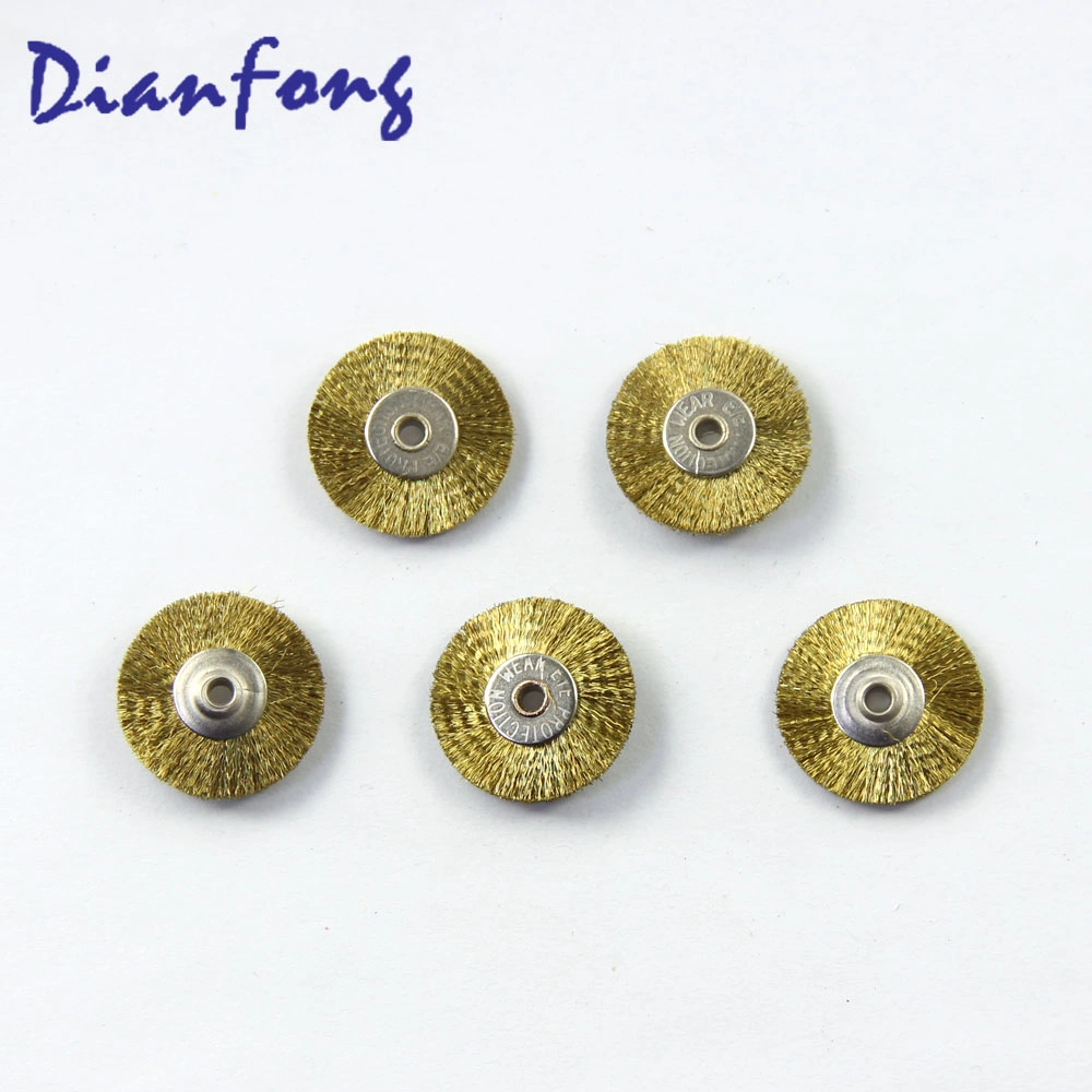 03b22 Brass Wire Wheel Shaped 22mm Rough Polishing Brush Dental Supplies