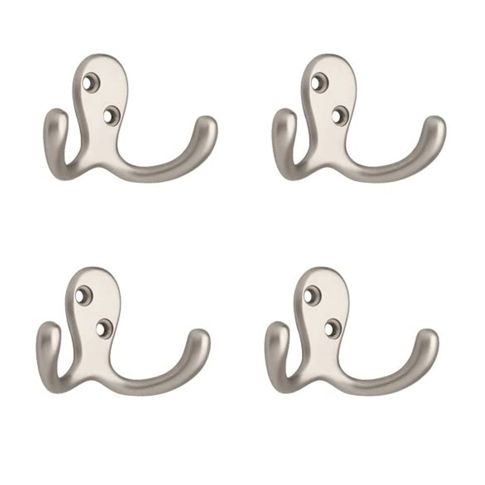 Double Prong Handtuchhaken, Robe Hook Matte Nickel Handtuchhalter für Badezimmer, Bad-Accessoires