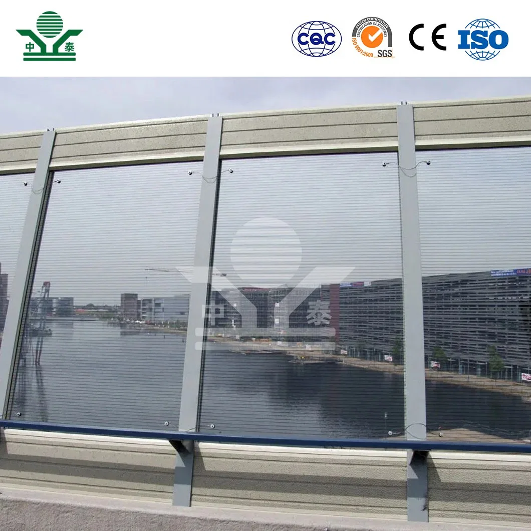 Zhongtai Acoustic Aqueiling Barrier China Suppliers Sound Proof Fencing Traffic Ruído 5 ou 5 vidros temperados material Ponte Sound Barrier