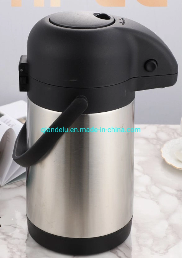 La palanca de 2.5L de gran capacidad de doble pared de la bomba de vacío de acero inoxidable olla de la bomba de aire Aeropuerto para tomar un café