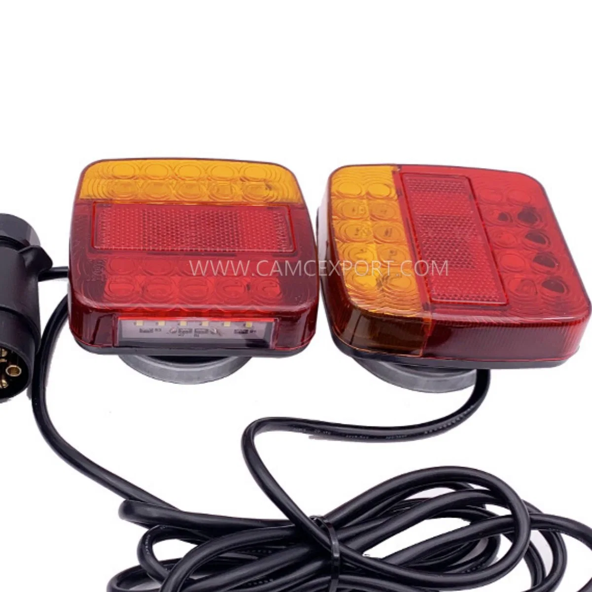 HOT New 20LED square red and yellow trailer car tail light with magnet 7-pin plug