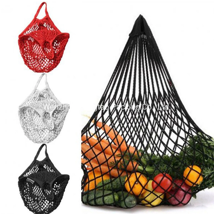 2020 New Mesh Net Shopping Reusable Fruit Bag Handbag Cotton Mesh Bags