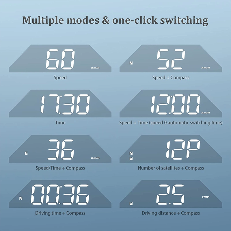 GPS Vehicle Speed Clock Voltage Car Head up Display Hud for All Car