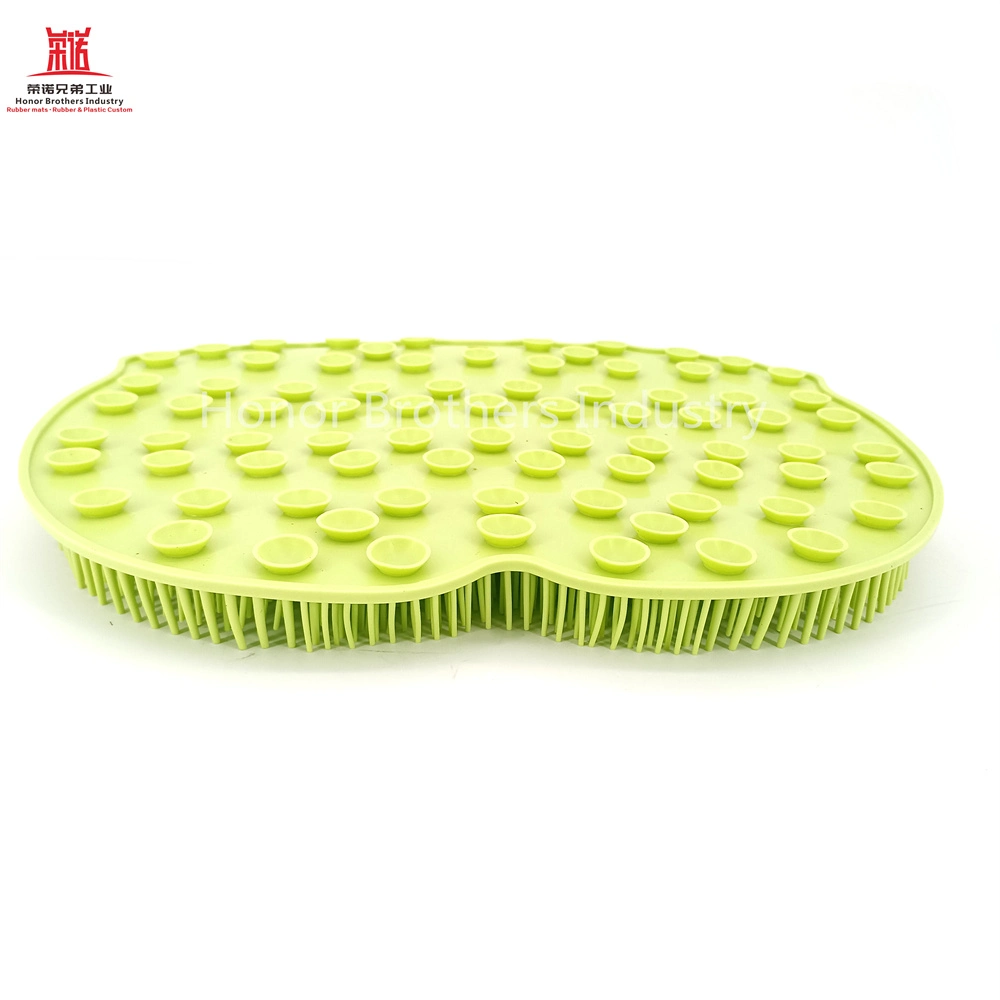 Non-Slip Cleaner Silicone Bath Massage Mat Back Foot Scrubber with Suction Cups