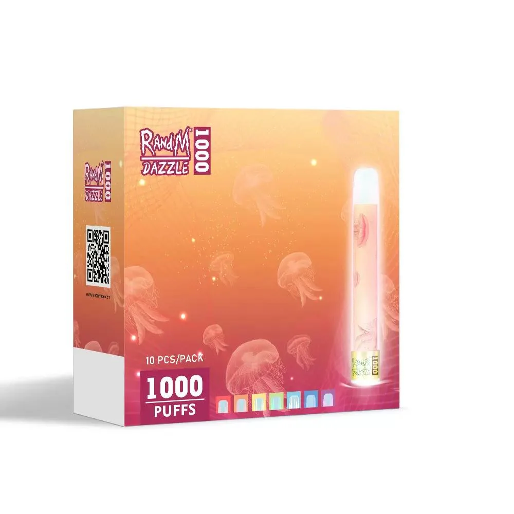 Randm Dazzle 1000 Puffs Ceritficiate Disposable/Chargeable Vape Pen E Cigarette Light Pod Product