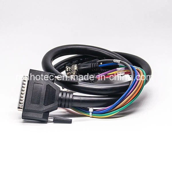 D-SUB 25p Male to 8 Way BNC Video Cable Connector for Communication System