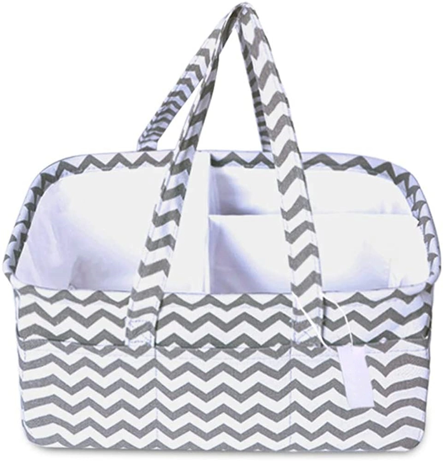 Baby Windel Caddy Organizer Stilvolle Kindergarten Große Tragbare Aufbewahrungskorb Für Wechseltisch Auto Neugeborenen Essentials Grau Chevron