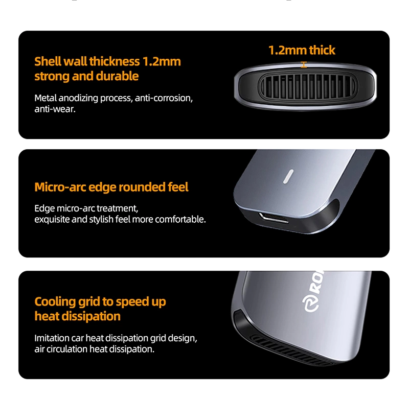 Metal Portable External SSD, USB 3.1 Gen2 530MB/S High-Speed Data Transfer 256GB 512GB 1tb