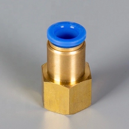 Hot Sale Factory Brass Pneumatic Female Straight Union Plastic Tube Pipe Fittings Quick Coupler