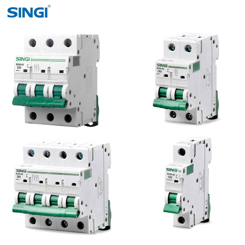 Overcurrent Conventional Singi Zhejiang, China 1-4p 6-63A Protection Electric Circuit Breaker ODM