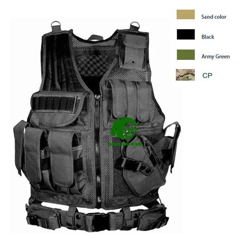 Kango Hot Sale Combat Molle Black Green Tan Tactical Bulletproof Vest with Pouches for Police Army Swat