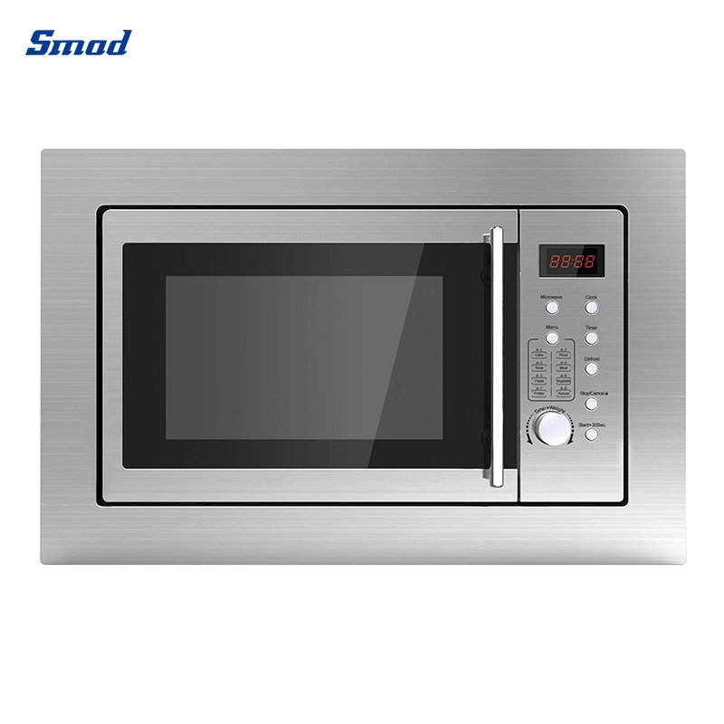 Smad 28L 900W Inbuilt Black Ss Cavity Built in Microwave Oven with Grill