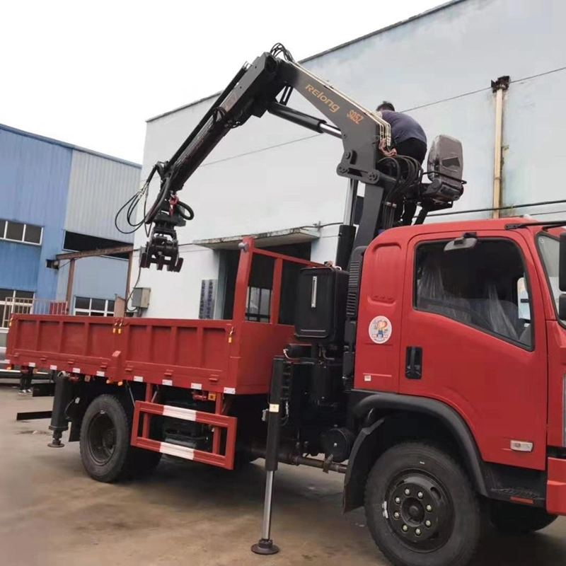 8 Ton Hydraulic Articulated Knuckle Boom Truck Mounted Timber Crane