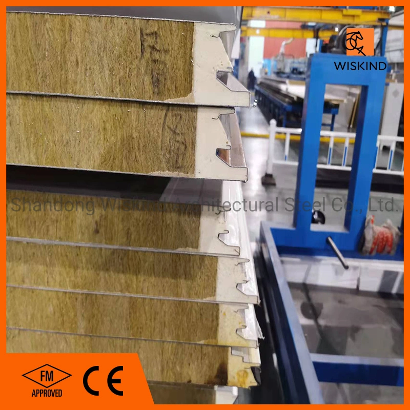 Building Materials Rockwool Board Rock Wool Corrugated Steel Sheets Panels for Wall and Roof