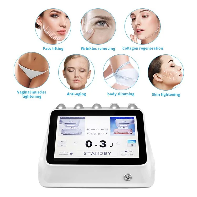 Portable Machine 2023 Therapy Facial Wrinkle Removal Treatment Hifu with 7 Tips