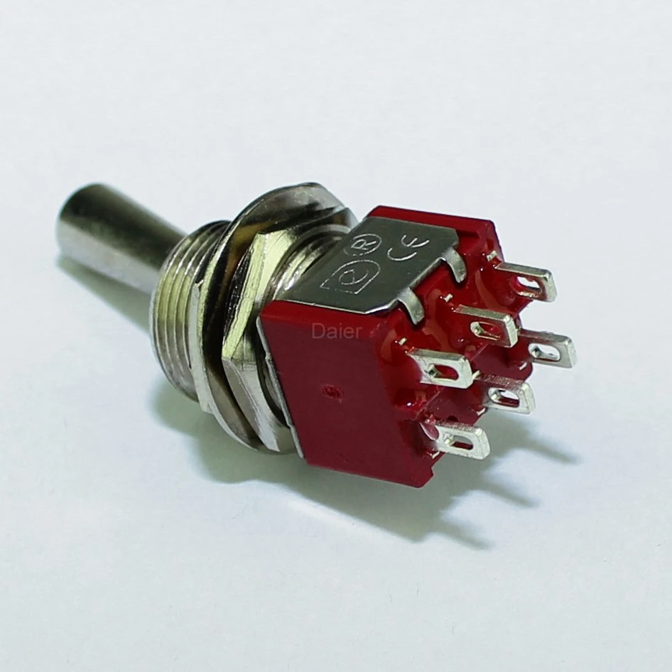 220V 2 Way Dpdt Mini on-on 6 Pin Toggle Switch