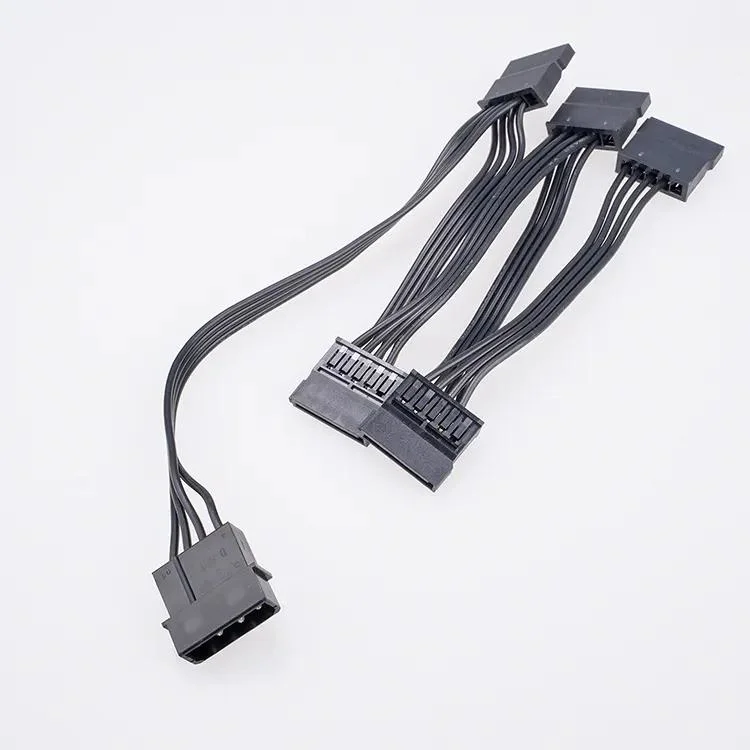 Large 4pin Lp4 to SATA Power Supply Cord Molex IDE 4p to 15p Computer Cables 1 to 5 Splitter Y Cable Adapter Converter