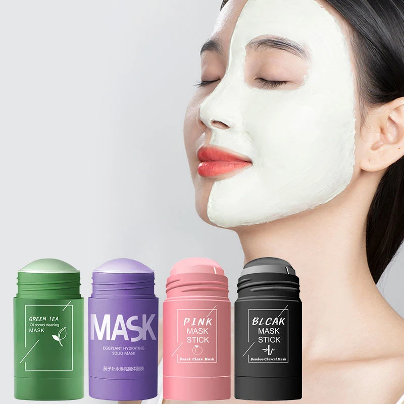 Face Cleaning Mask Organic Oil Control Green Tea Mud Solid Stick