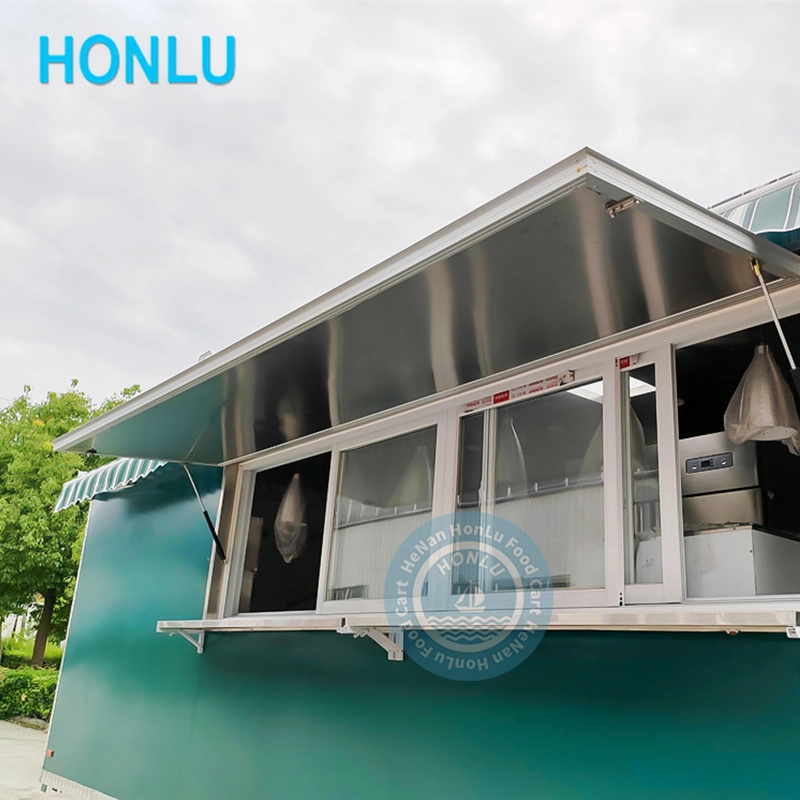 Honlu Street Catering remolque Alimentos camión Móvil Pizza Hotdog Cart Concesiones de Alimentos Trailers totalmente equipados estándares