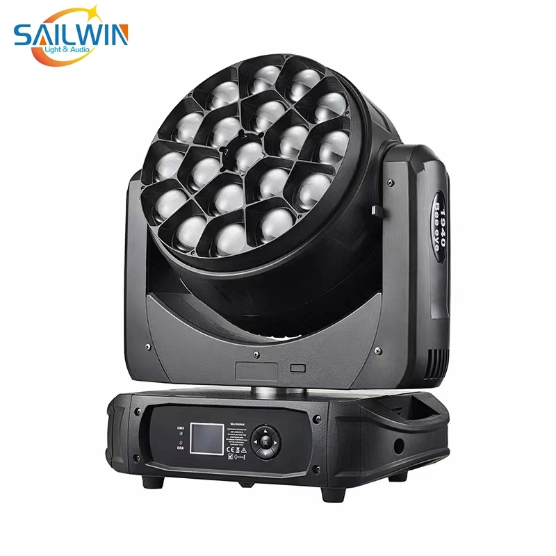 Nouvelles lumières de scène Lyre 19X40W RVBW Big Bee Eye LED Moving Head Wash Light