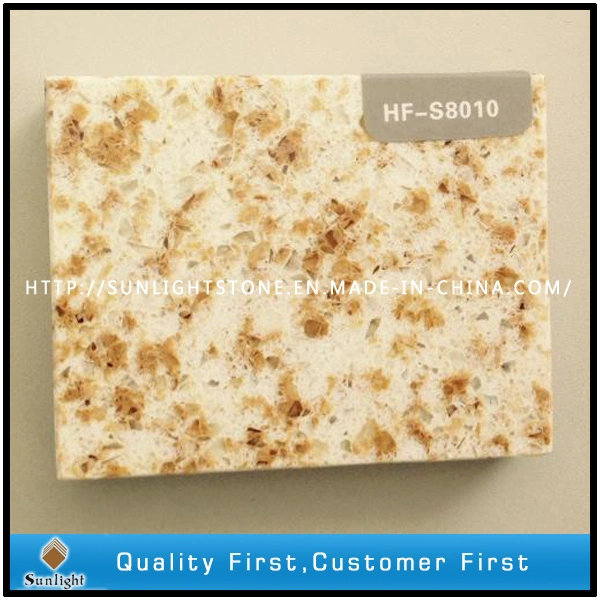 Popular Yellow/Beige Artificial Quartz Stone for Brazil and Chile