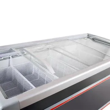 -10~10 Grad Celsius Kommerzielle Meeresfrüchte Display Gefrierschrank Supermarkt Transparentes Glas Insel Cabinet Halten Sie Frische Gefrorene Lagerung