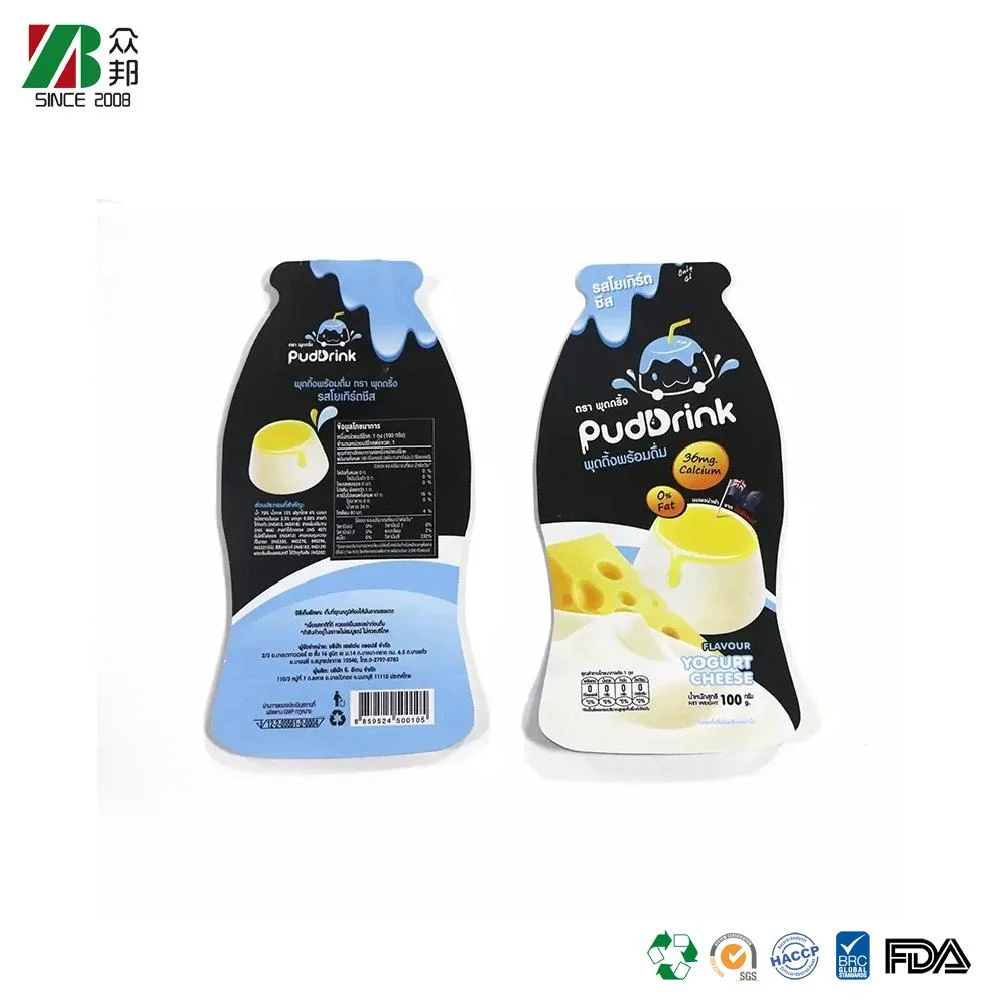 Factory custom soft plastic printed laminated packing materials yogurt packaging bag