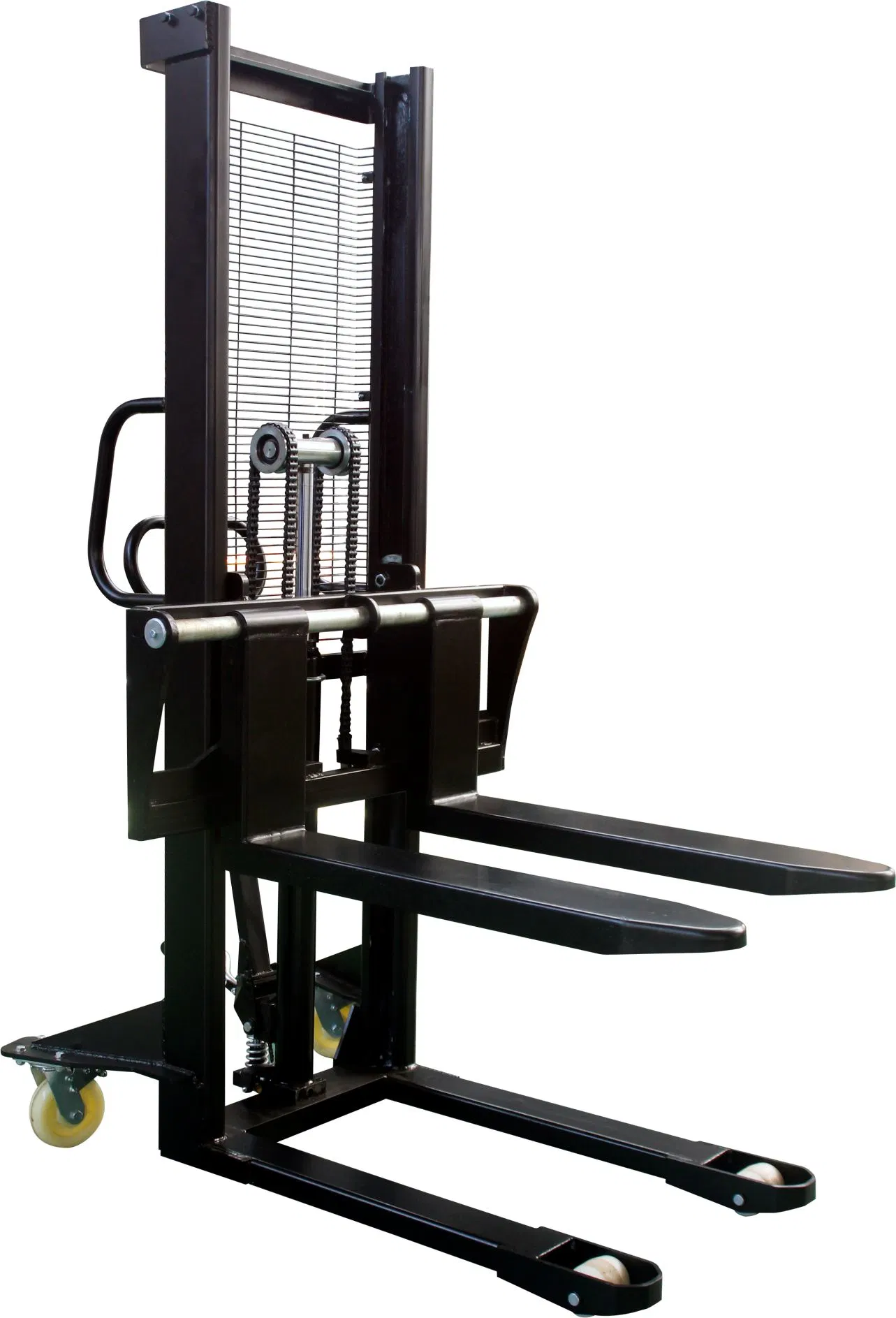 1t 1.6m Manual Hydraulic Pallet Stacker with Adjustable Forks