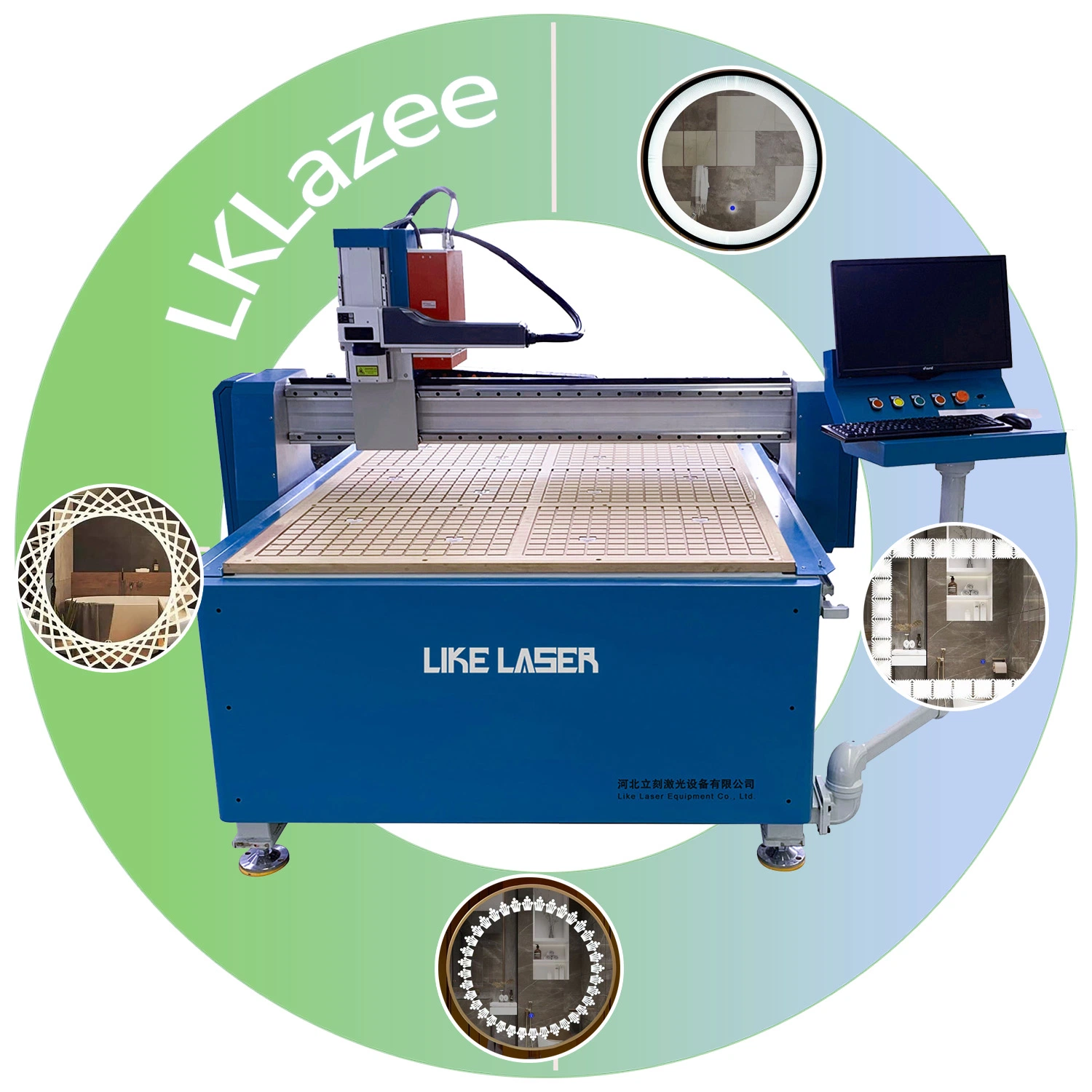 Lklazee Laser Spiegel Glas Design Maschinen Laser Graving Maschine für Tragbarer Spiegel